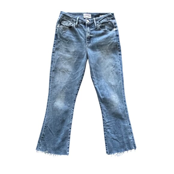 FRAME Le Crop Mini Bootcut Jeans w/ Raw Hem - Cairo Wash – Size 28 - Picture 2 of 10